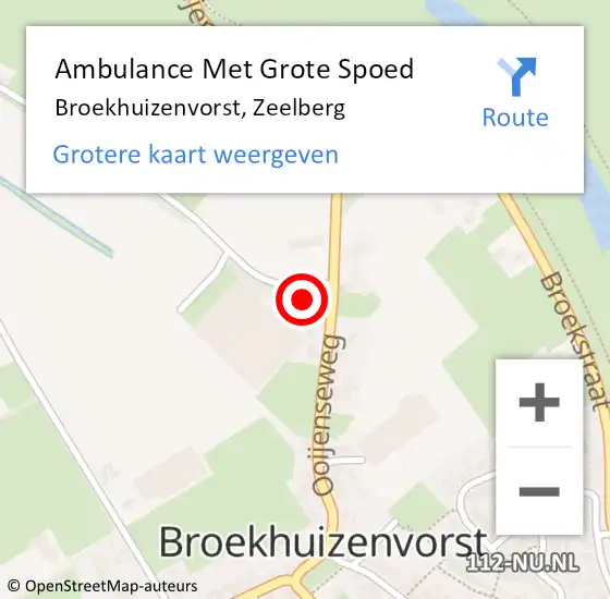 Locatie op kaart van de 112 melding: Ambulance Met Grote Spoed Naar Broekhuizenvorst, Zeelberg op 26 juni 2017 22:35