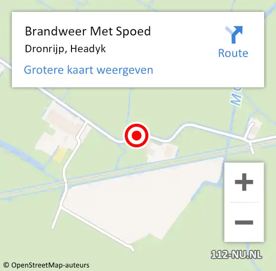 Locatie op kaart van de 112 melding: Brandweer Met Spoed Naar Dronrijp, Headyk op 20 september 2013 11:22