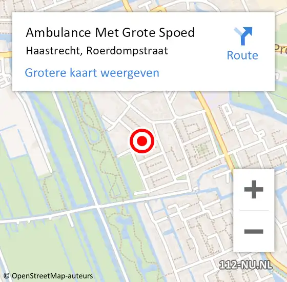 Locatie op kaart van de 112 melding: Ambulance Met Grote Spoed Naar Haastrecht, Roerdompstraat op 26 juni 2017 23:18