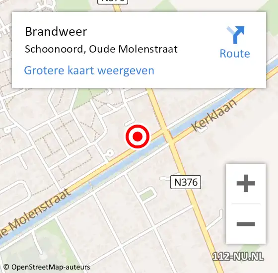 Locatie op kaart van de 112 melding: Brandweer Schoonoord, Oude Molenstraat op 26 juni 2017 23:30