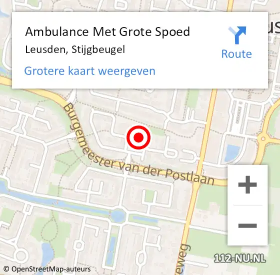 Locatie op kaart van de 112 melding: Ambulance Met Grote Spoed Naar Leusden, Stijgbeugel op 27 juni 2017 00:21