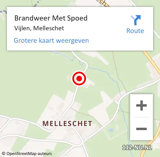 Locatie op kaart van de 112 melding: Brandweer Met Spoed Naar Vijlen, Melleschet op 27 juni 2017 00:39