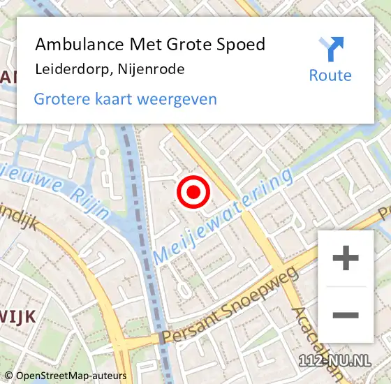 Locatie op kaart van de 112 melding: Ambulance Met Grote Spoed Naar Leiderdorp, Nijenrode op 27 juni 2017 03:29