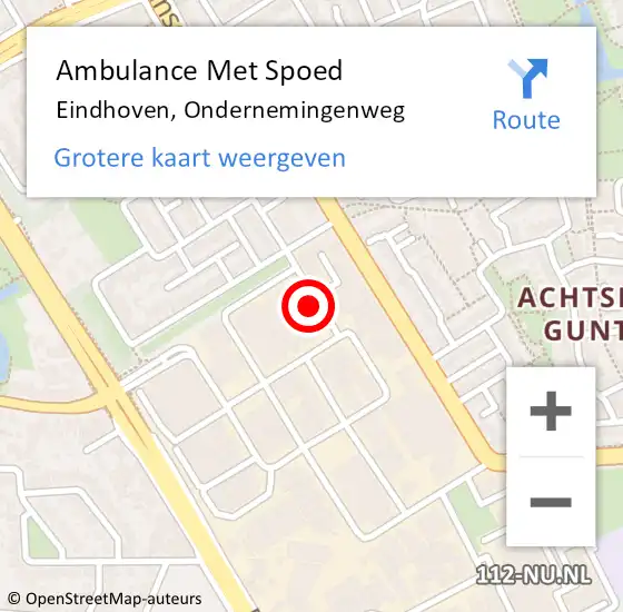 Locatie op kaart van de 112 melding: Ambulance Met Spoed Naar Eindhoven, Ondernemingenweg op 27 juni 2017 03:55