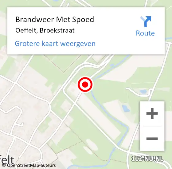 Locatie op kaart van de 112 melding: Brandweer Met Spoed Naar Oeffelt, Broekstraat op 27 juni 2017 07:30