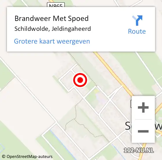 Locatie op kaart van de 112 melding: Brandweer Met Spoed Naar Schildwolde, Jeldingaheerd op 27 juni 2017 07:55