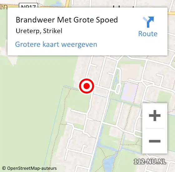 Locatie op kaart van de 112 melding: Brandweer Met Grote Spoed Naar Ureterp, Strikel op 27 juni 2017 08:32