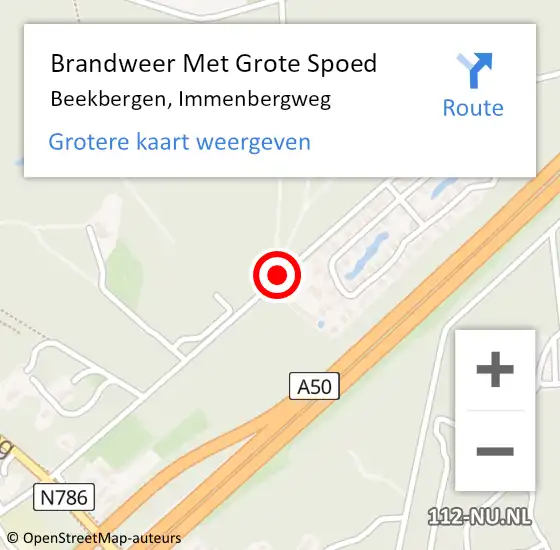 Locatie op kaart van de 112 melding: Brandweer Met Grote Spoed Naar Beekbergen, Immenbergweg op 27 juni 2017 09:23