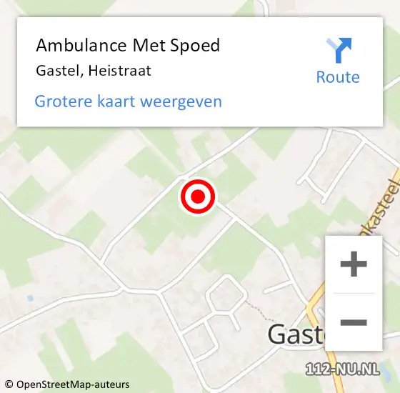 Locatie op kaart van de 112 melding: Ambulance Met Spoed Naar Gastel, Heistraat op 27 juni 2017 09:24