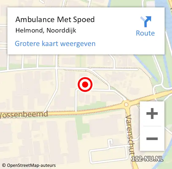 Locatie op kaart van de 112 melding: Ambulance Met Spoed Naar Helmond, Noorddijk op 27 juni 2017 09:37