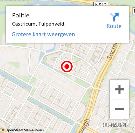 Locatie op kaart van de 112 melding: Politie Castricum, Tulpenveld op 27 juni 2017 09:57