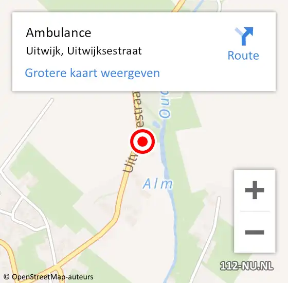 Locatie op kaart van de 112 melding: Ambulance Uitwijk, Uitwijksestraat op 27 juni 2017 10:10