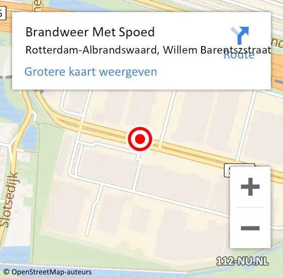 Locatie op kaart van de 112 melding: Brandweer Met Spoed Naar Rotterdam-Albrandswaard, Willem Barentszstraat op 27 juni 2017 10:56