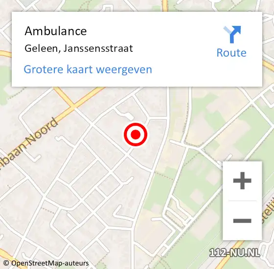 Locatie op kaart van de 112 melding: Ambulance Geleen, Janssensstraat op 25 januari 2014 06:50