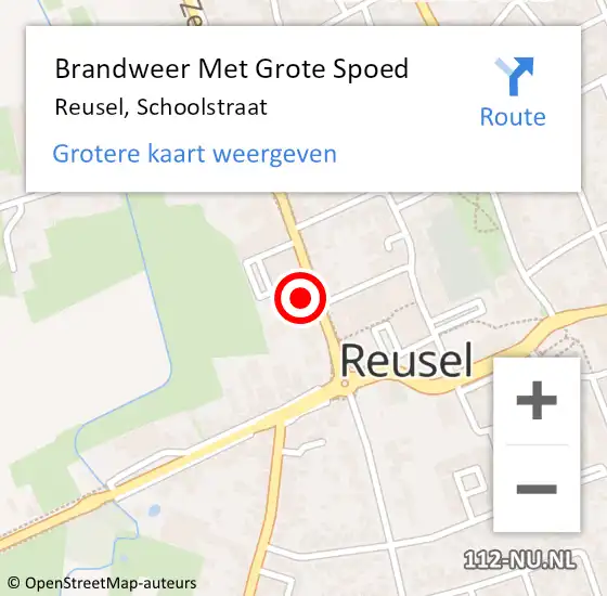 Locatie op kaart van de 112 melding: Brandweer Met Grote Spoed Naar Reusel, Schoolstraat op 27 juni 2017 12:39