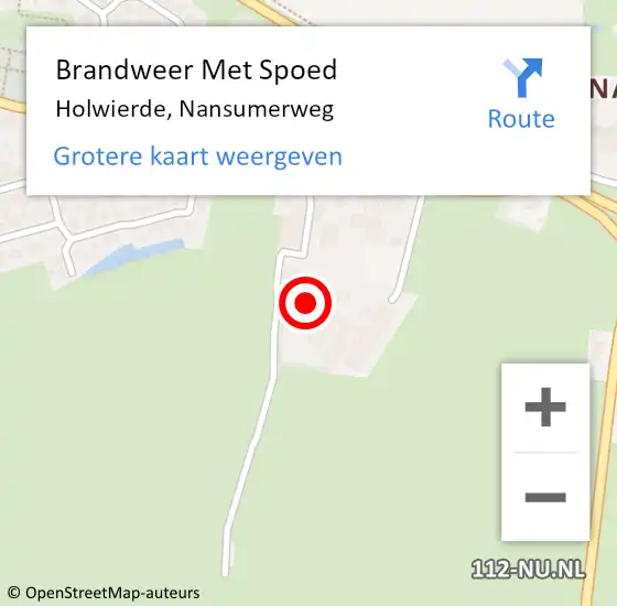 Locatie op kaart van de 112 melding: Brandweer Met Spoed Naar Holwierde, Nansumerweg op 27 juni 2017 12:41