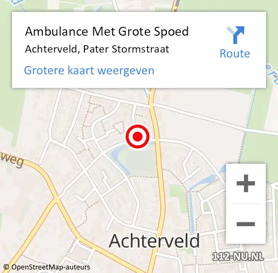 Locatie op kaart van de 112 melding: Ambulance Met Grote Spoed Naar Achterveld, Pater Stormstraat op 27 juni 2017 12:49