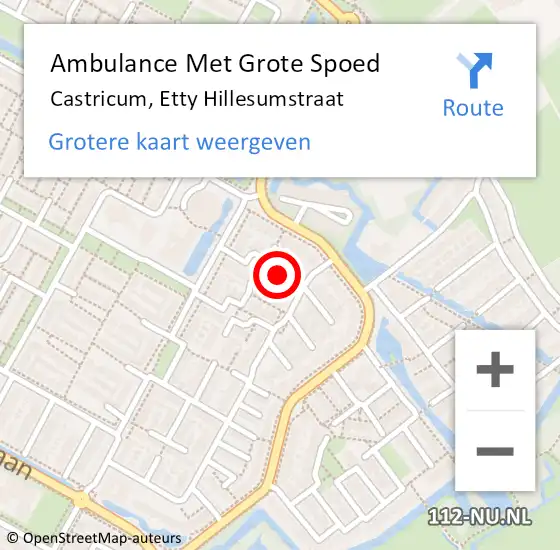 Locatie op kaart van de 112 melding: Ambulance Met Grote Spoed Naar Castricum, Etty Hillesumstraat op 27 juni 2017 13:03