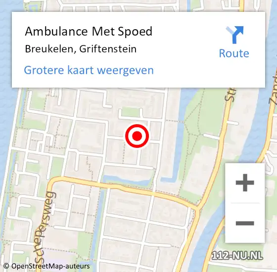 Locatie op kaart van de 112 melding: Ambulance Met Spoed Naar Breukelen, Griftenstein op 27 juni 2017 13:15