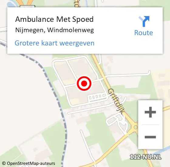 Locatie op kaart van de 112 melding: Ambulance Met Spoed Naar Nijmegen, Windmolenweg op 27 juni 2017 14:34