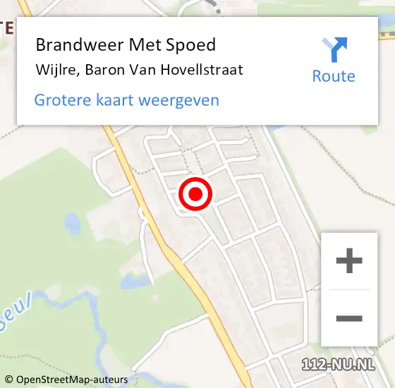 Locatie op kaart van de 112 melding: Brandweer Met Spoed Naar Wijlre, Baron Van Hovellstraat op 27 juni 2017 14:51