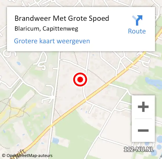 Locatie op kaart van de 112 melding: Brandweer Met Grote Spoed Naar Blaricum, Capittenweg op 27 juni 2017 14:51