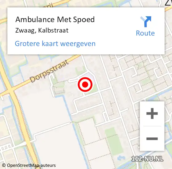 Locatie op kaart van de 112 melding: Ambulance Met Spoed Naar Zwaag, Kalbstraat op 27 juni 2017 15:06