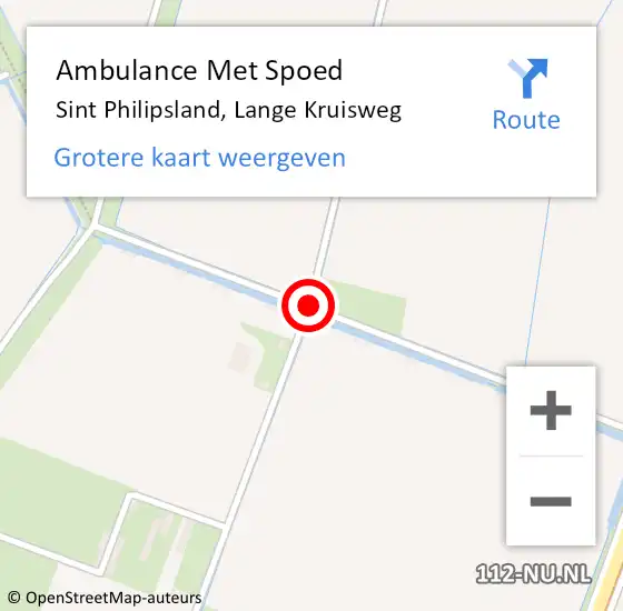 Locatie op kaart van de 112 melding: Ambulance Met Spoed Naar Sint Philipsland, Lange Kruisweg op 27 juni 2017 15:27