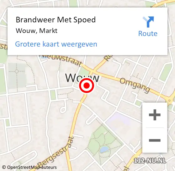 Locatie op kaart van de 112 melding: Brandweer Met Spoed Naar Wouw, Markt op 27 juni 2017 15:31