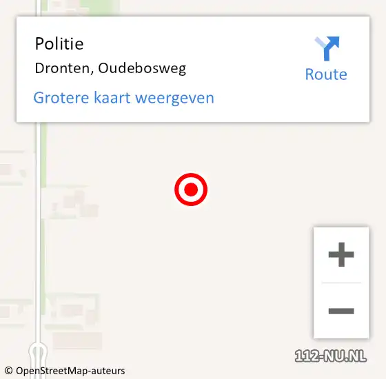 Locatie op kaart van de 112 melding: Politie Dronten, Oudebosweg op 27 juni 2017 16:07