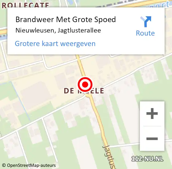 Locatie op kaart van de 112 melding: Brandweer Met Grote Spoed Naar Nieuwleusen, Jagtlusterallee op 27 juni 2017 16:09