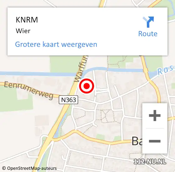 Locatie op kaart van de 112 melding: KNRM Wier op 27 juni 2017 16:15