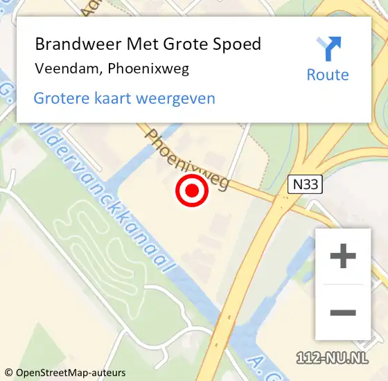 Locatie op kaart van de 112 melding: Brandweer Met Grote Spoed Naar Veendam, Phoenixweg op 27 juni 2017 16:45