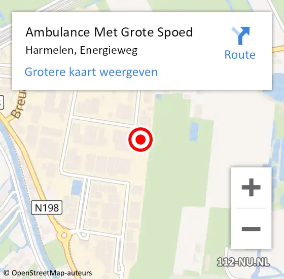 Locatie op kaart van de 112 melding: Ambulance Met Grote Spoed Naar Harmelen, Energieweg op 27 juni 2017 17:44