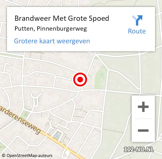 Locatie op kaart van de 112 melding: Brandweer Met Grote Spoed Naar Putten, Pinnenburgerweg op 27 juni 2017 17:58