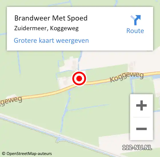 Locatie op kaart van de 112 melding: Brandweer Met Spoed Naar Zuidermeer, Koggeweg op 27 juni 2017 18:00