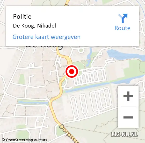 Locatie op kaart van de 112 melding: Politie De Koog, Nikadel op 27 juni 2017 19:24