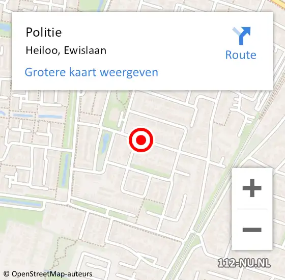 Locatie op kaart van de 112 melding: Politie Heiloo, Ewislaan op 27 juni 2017 19:28