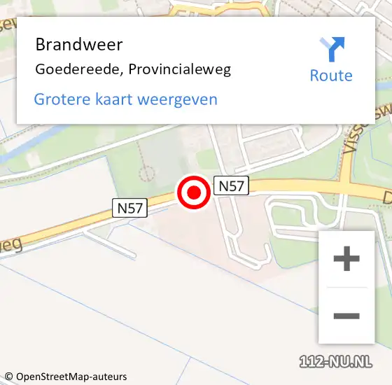 Locatie op kaart van de 112 melding: Brandweer Goedereede, Provincialeweg op 27 juni 2017 19:31