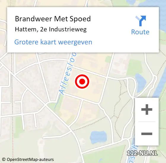 Locatie op kaart van de 112 melding: Brandweer Met Spoed Naar Hattem, 2e Industrieweg op 27 juni 2017 19:42