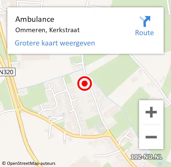 Locatie op kaart van de 112 melding: Ambulance Ommeren, Kerkstraat op 27 juni 2017 20:19