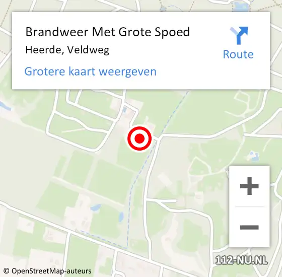 Locatie op kaart van de 112 melding: Brandweer Met Grote Spoed Naar Heerde, Veldweg op 27 juni 2017 20:42