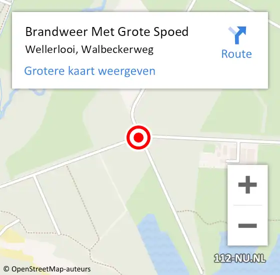 Locatie op kaart van de 112 melding: Brandweer Met Grote Spoed Naar Wellerlooi, Walbeckerweg op 27 juni 2017 21:27