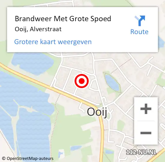 Locatie op kaart van de 112 melding: Brandweer Met Grote Spoed Naar Ooij, Alverstraat op 27 juni 2017 21:51