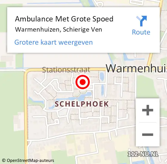 Locatie op kaart van de 112 melding: Ambulance Met Grote Spoed Naar Warmenhuizen, Schierige Ven op 28 juni 2017 03:11