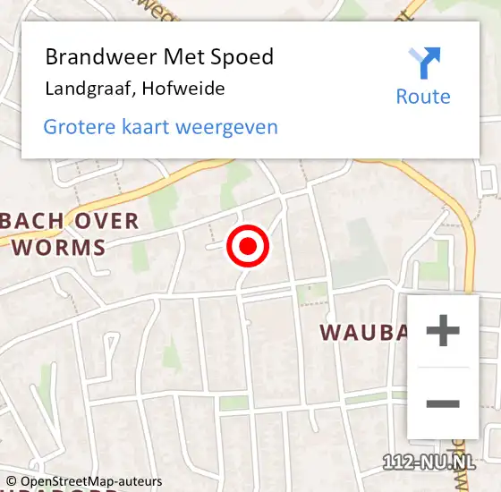 Locatie op kaart van de 112 melding: Brandweer Met Spoed Naar Landgraaf, Hofweide op 28 juni 2017 03:36