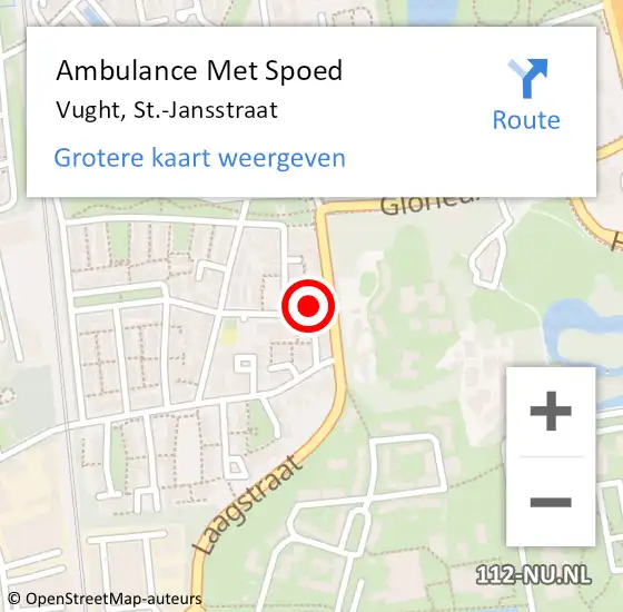 Locatie op kaart van de 112 melding: Ambulance Met Spoed Naar Vught, St.-Jansstraat op 28 juni 2017 04:20