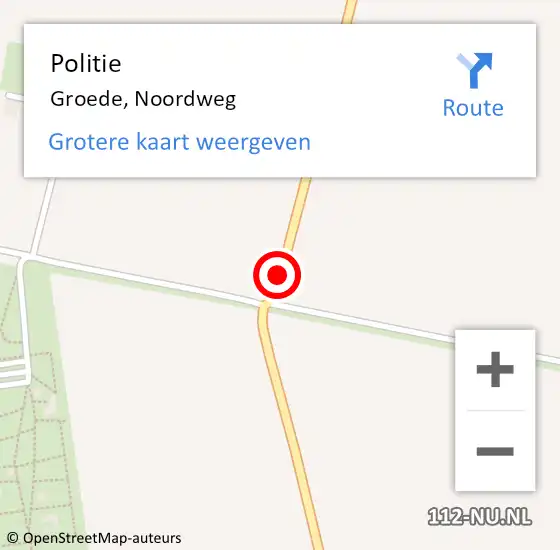 Locatie op kaart van de 112 melding: Politie Groede, Noordweg op 28 juni 2017 06:23