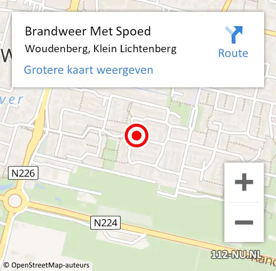 Locatie op kaart van de 112 melding: Brandweer Met Spoed Naar Woudenberg, Klein Lichtenberg op 28 juni 2017 07:05