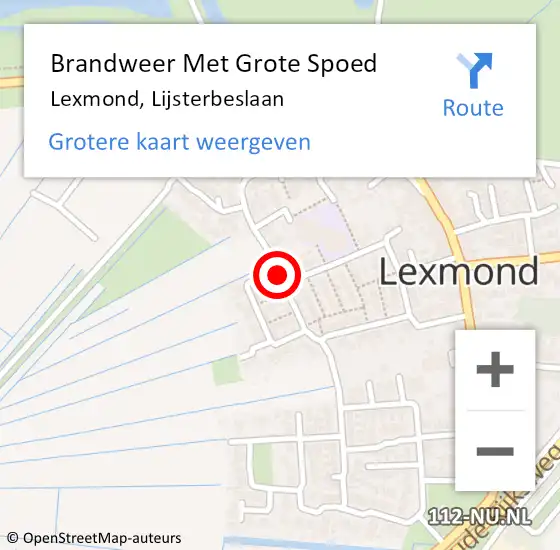 Locatie op kaart van de 112 melding: Brandweer Met Grote Spoed Naar Lexmond, Lijsterbeslaan op 28 juni 2017 07:28